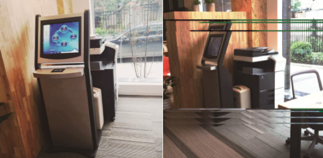 柯尼卡美能達的分體式大屏終端機柜 柯尼卡美能達的分體式大屏終端機柜